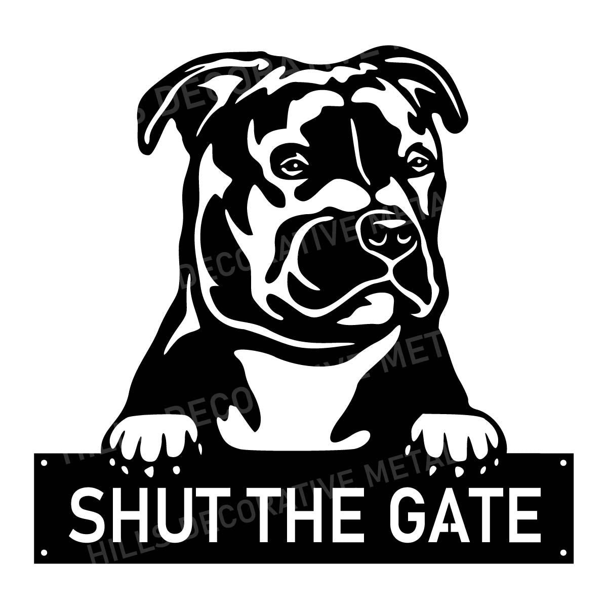 Metal Staffordshire Bull Terrier Sign