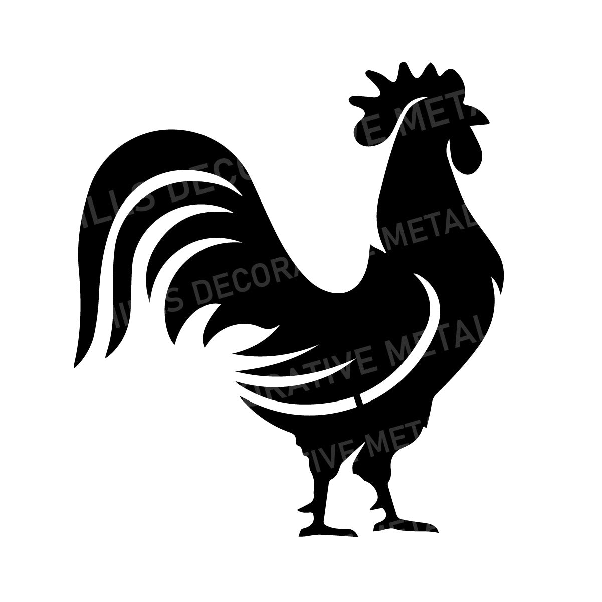 Metal Rooster Silhouette Type 2