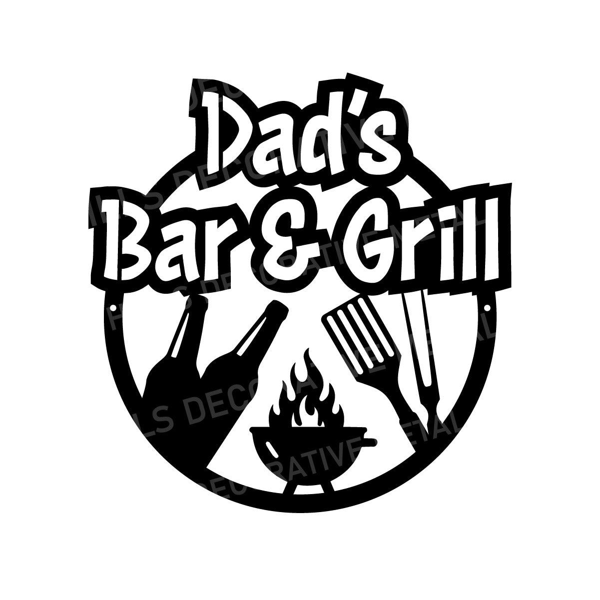 Dad's Bar & Grill Metal Sign