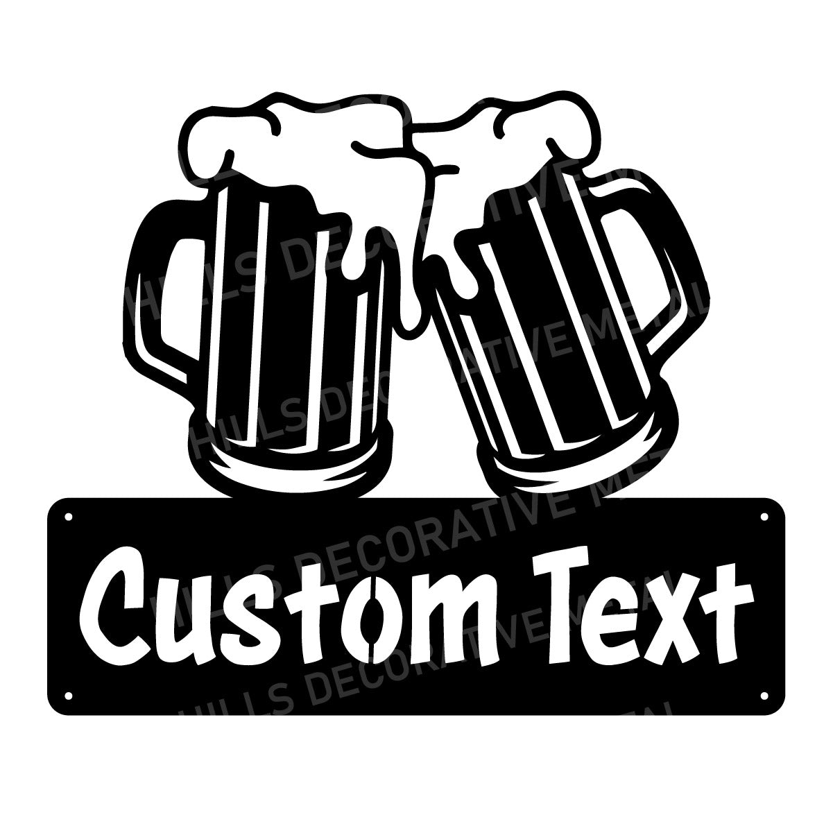 Beer Pints Metal Bar Sign