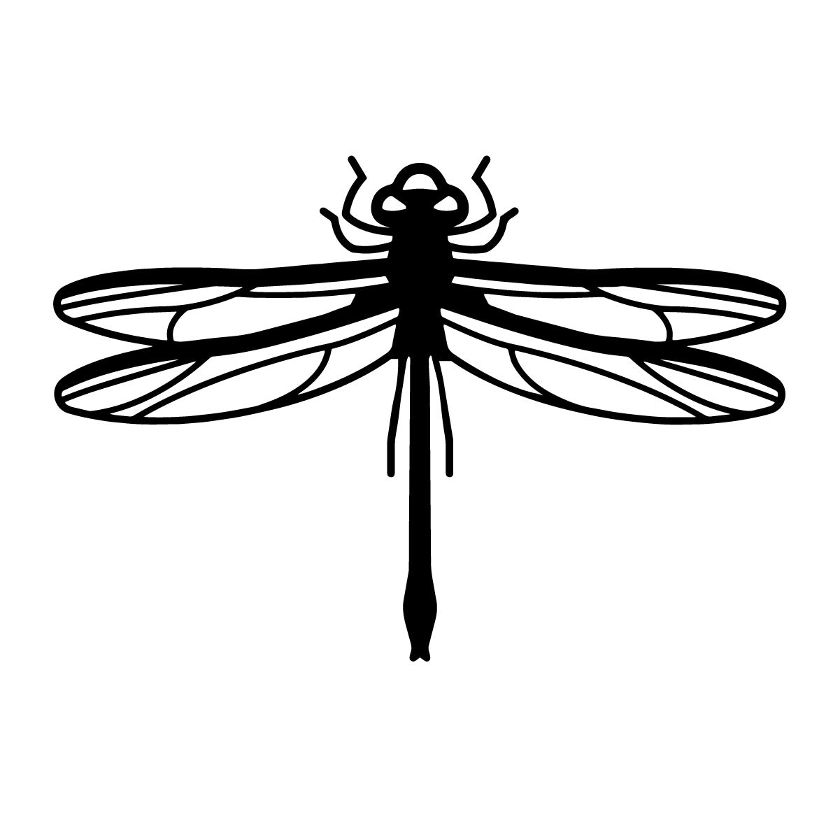Detailed Dragon Fly Silhouette