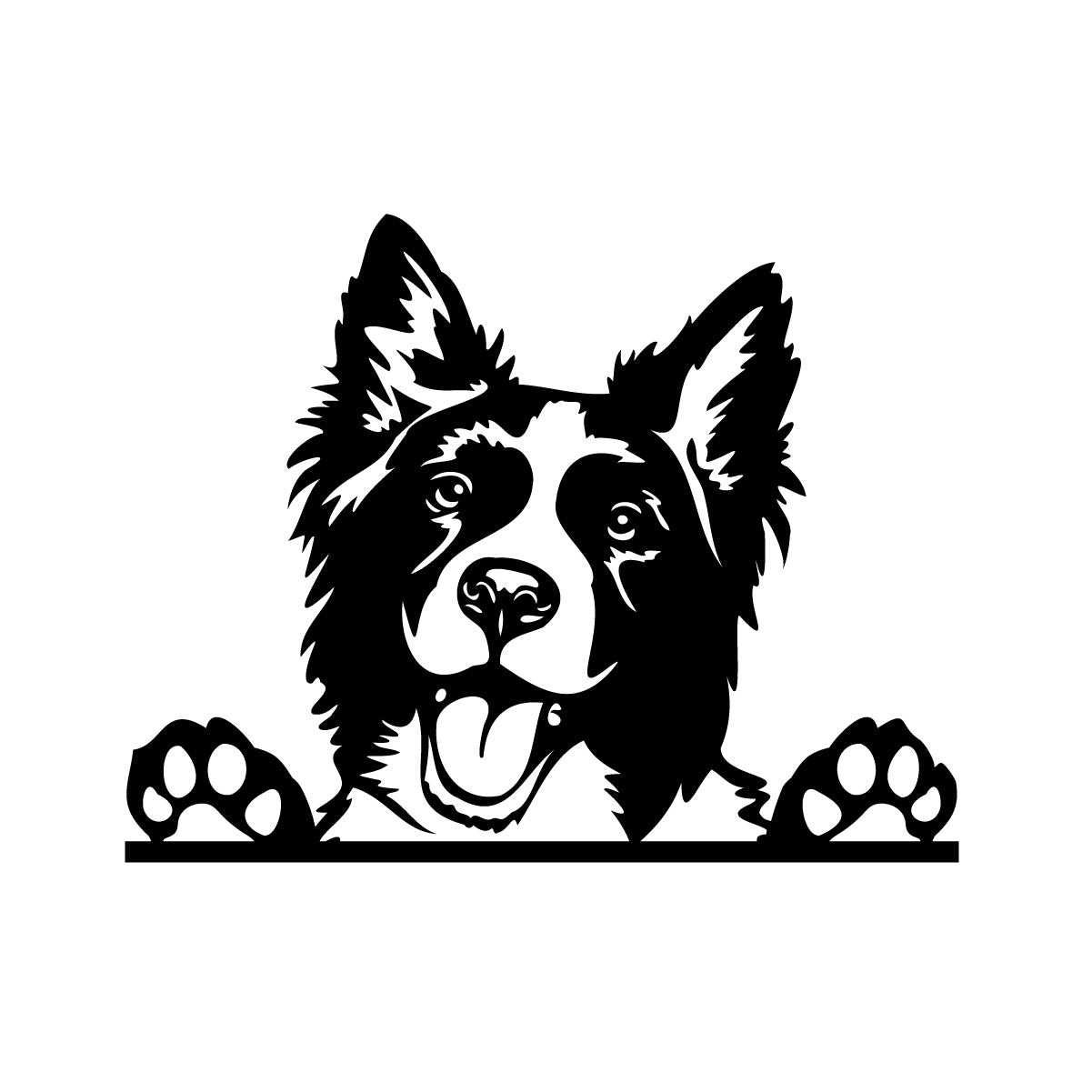 Metal Border Collie Sign