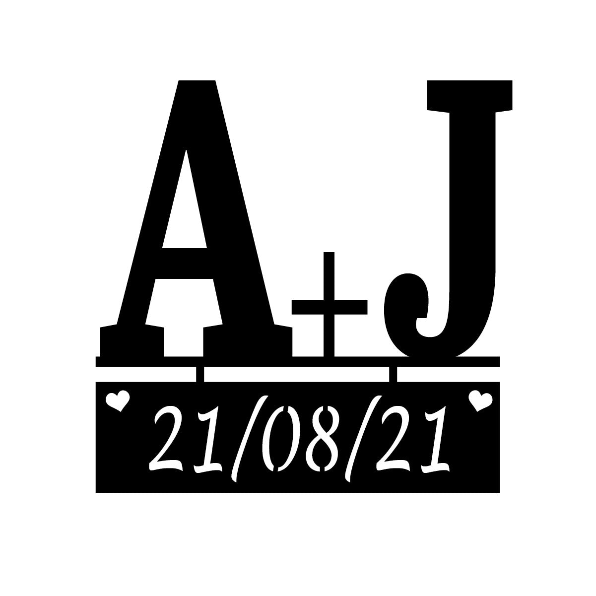 Personalised Initials and Date Metal Sign