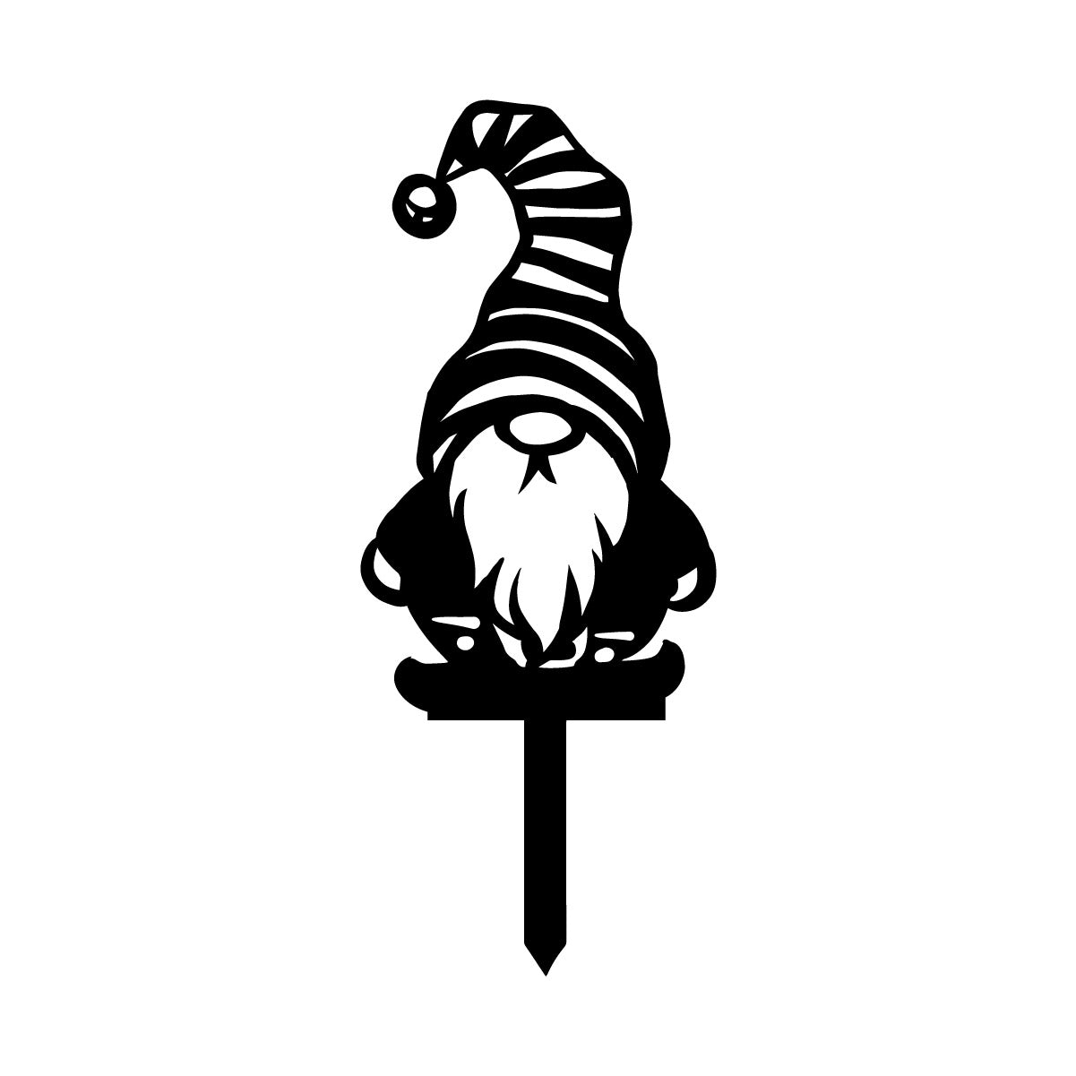 Metal Stripy Hat Garden Gnome