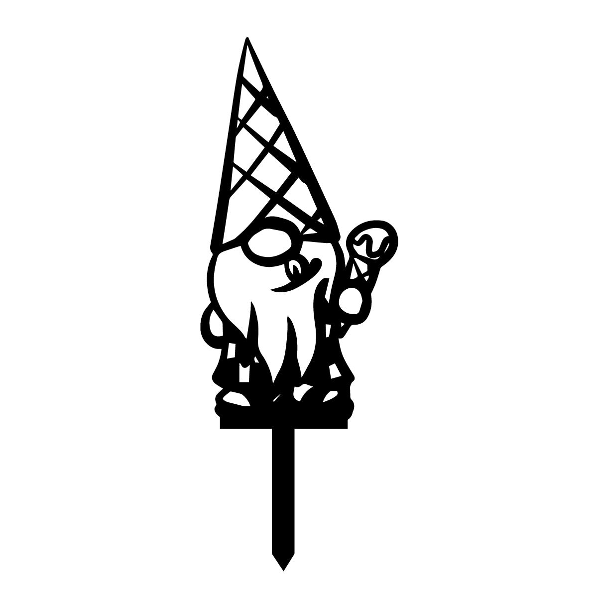 Metal Icecream Garden Gnome
