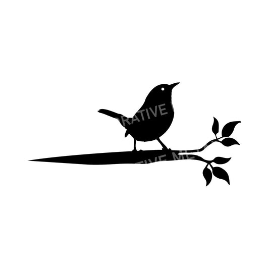 Metal Wren Silhouette Tree Spike