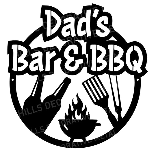 Dad's Bar & BBQ Metal Sign